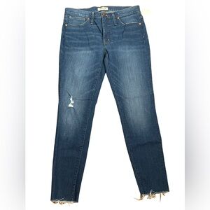 Madewell 9” Mid-Rise Skinny Jeans in Coronado Wash - Raw Hem Size 30